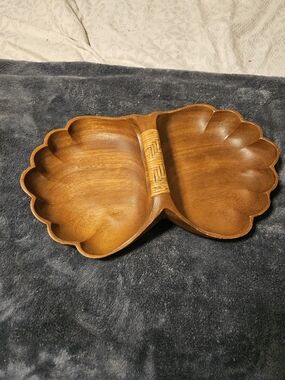 Wooden Double Serving Bowl - Brown